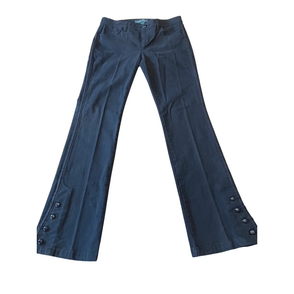 Lauren Ralph Lauren Jeans Co, Trouser Jeans Faceted Buttons Women's Black Size 4